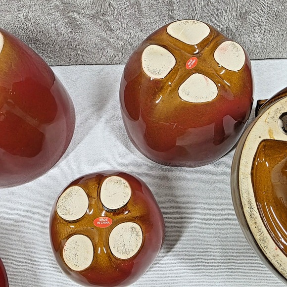 Ceramic Apple Kitchen Set Paper Towel Holder Lot of 4 - Picture 11 of 11